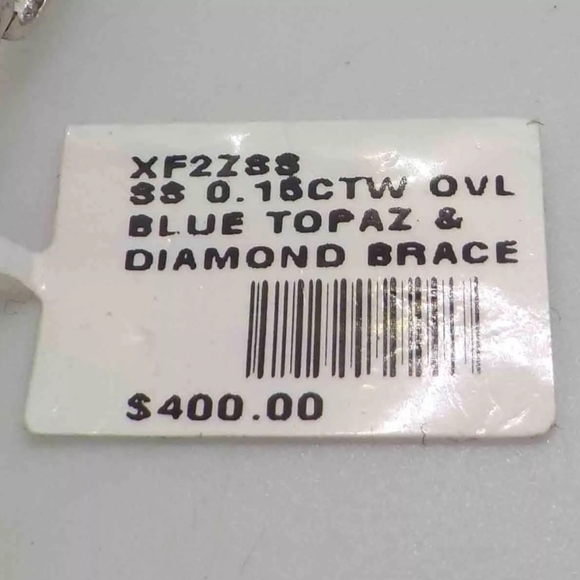 ***SOLD*** BLUE TOPAZ AND DIAMOND STERLING SILVER LADIES BRACELET - Picture 6 of 6